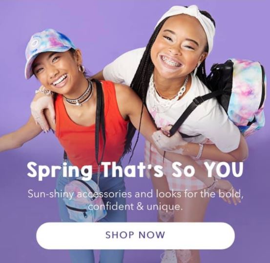 Claires ad featuring girl with vitiligo